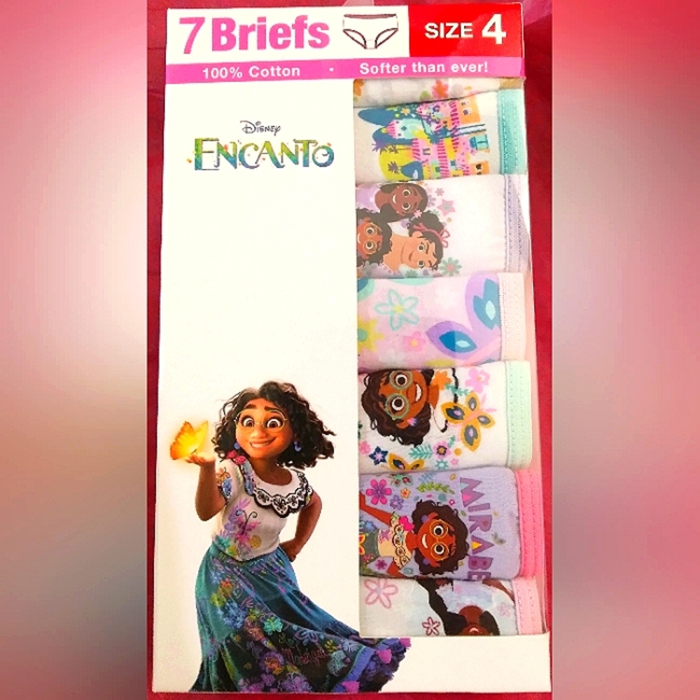 NWT Toddler Girl ☆DISNEY ENCANTO☆7 PACK 100% Cotton Briefs Panties Underwear